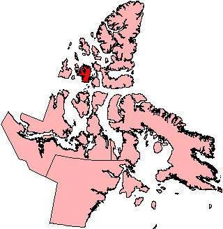 Map showing the location of the Deblicquy Site (QiLe-1) on Bathurst Island, in the Canadian Arctic archipelago